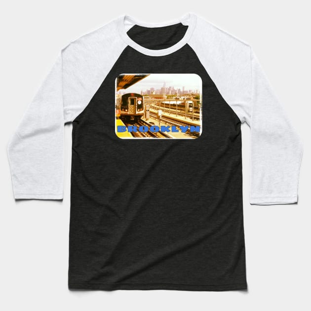 F Train Baseball T-Shirt by jdl1978